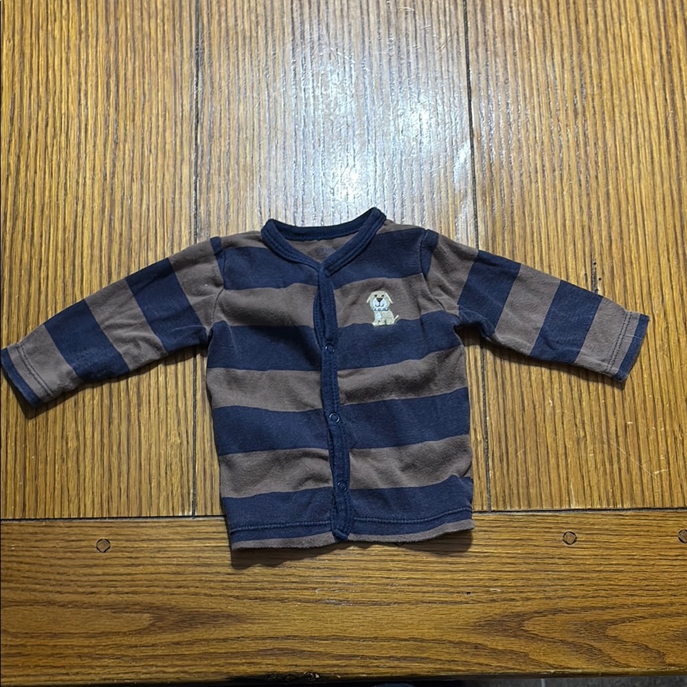 Striped Kids Shirt - Blue and Brown